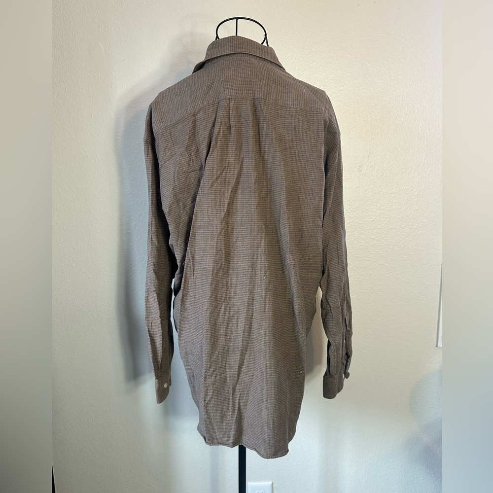 Perry Ellis Portfolio Brown Button Up - Picture 3 of 9